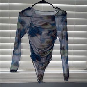 SHEIN Black and Gray Label Detail Bodysuit